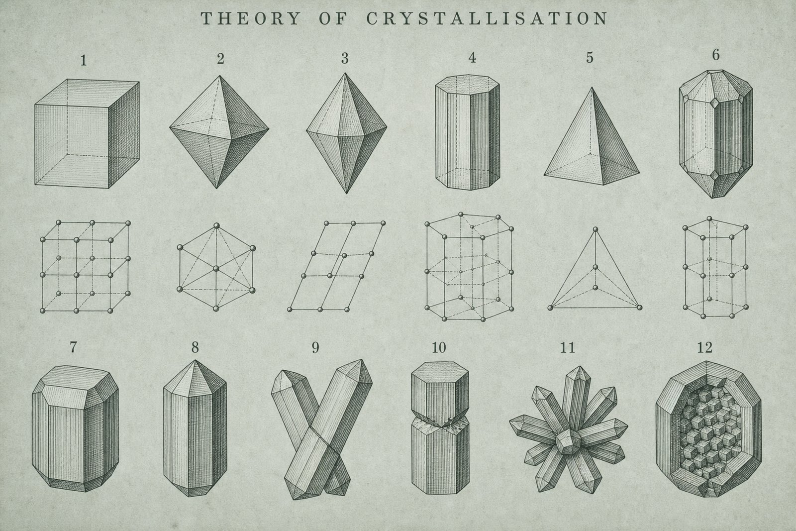 Vintage plate: theory of crystallisation